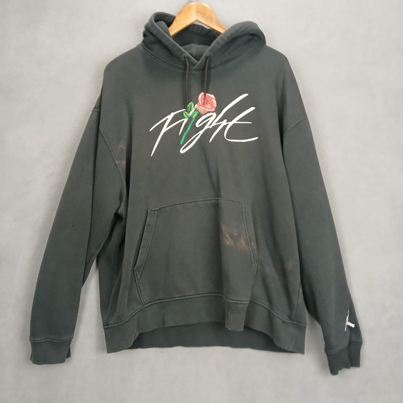 Jordan Other - Air Jordan Mens Hoodie XL‎ Black Cotton Lined Sorry For Your Loss Flower Warmth